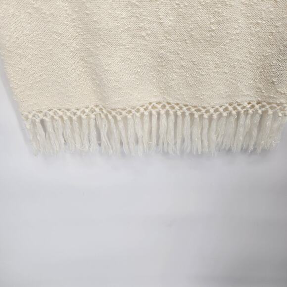 NWT ASOS Cream Wool Blend Nubby Fringe Sweater Knit Mini Boho Dress Women's 0 - Picture 8 of 9